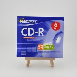 Memorex CD-R 5 Pack 700MB 80min Blue New Sealed 52x‎ Speed 3202 4508